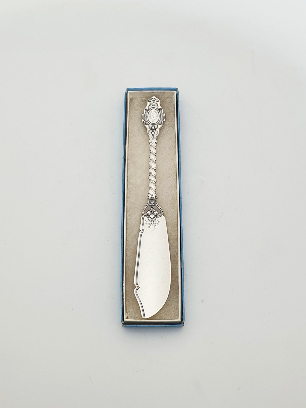 Large Ornate Antique Victorian Sterling Silver Butter Spreader - 1857 View V