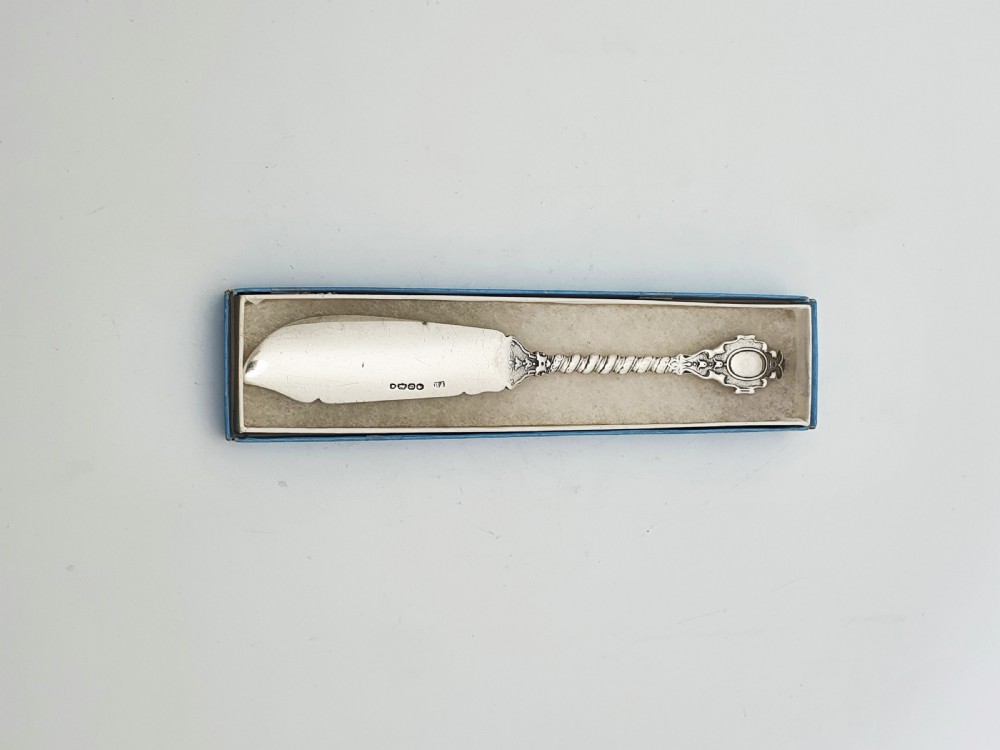 Large Ornate Antique Victorian Sterling Silver Butter Spreader - 1857 View VII