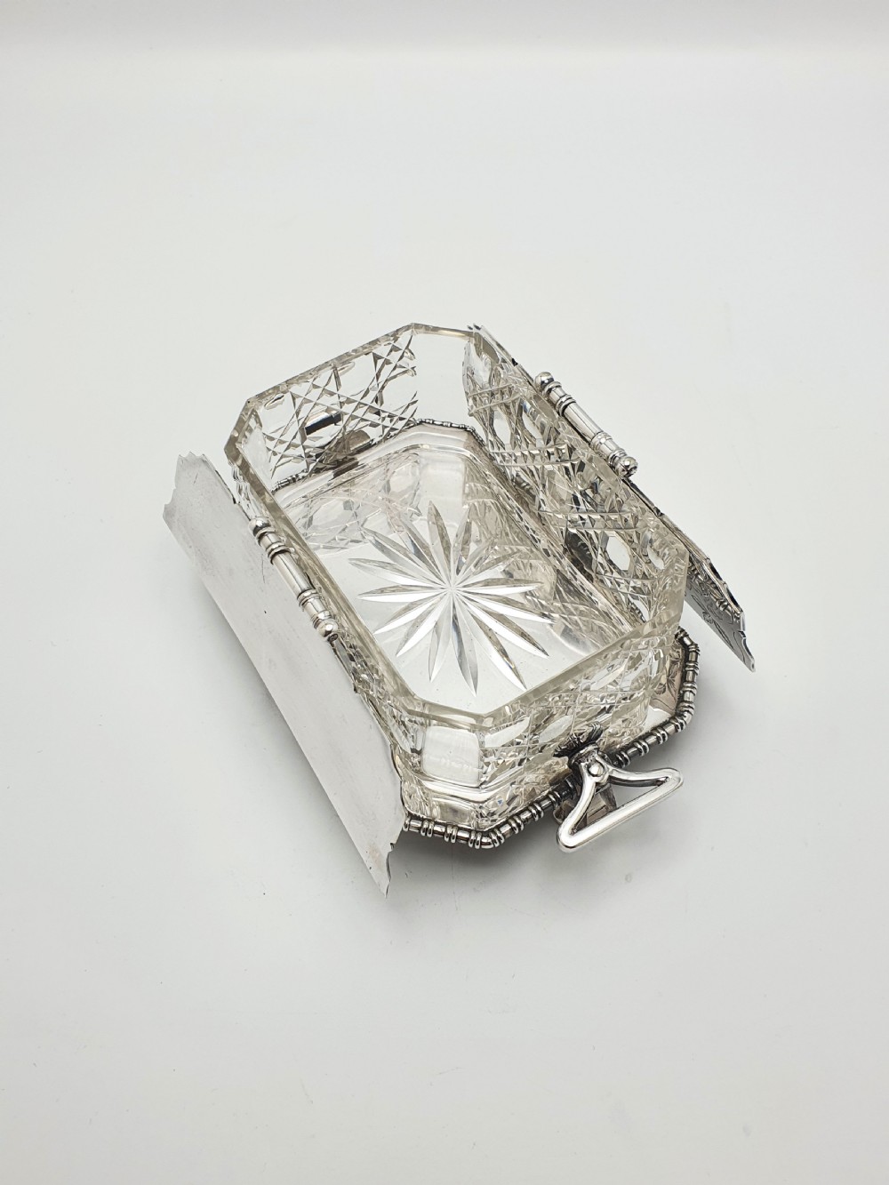Exceptional Antique Victorian Elkington Silver-Plated & Cut-Glass Butter Dish - 1879 View II