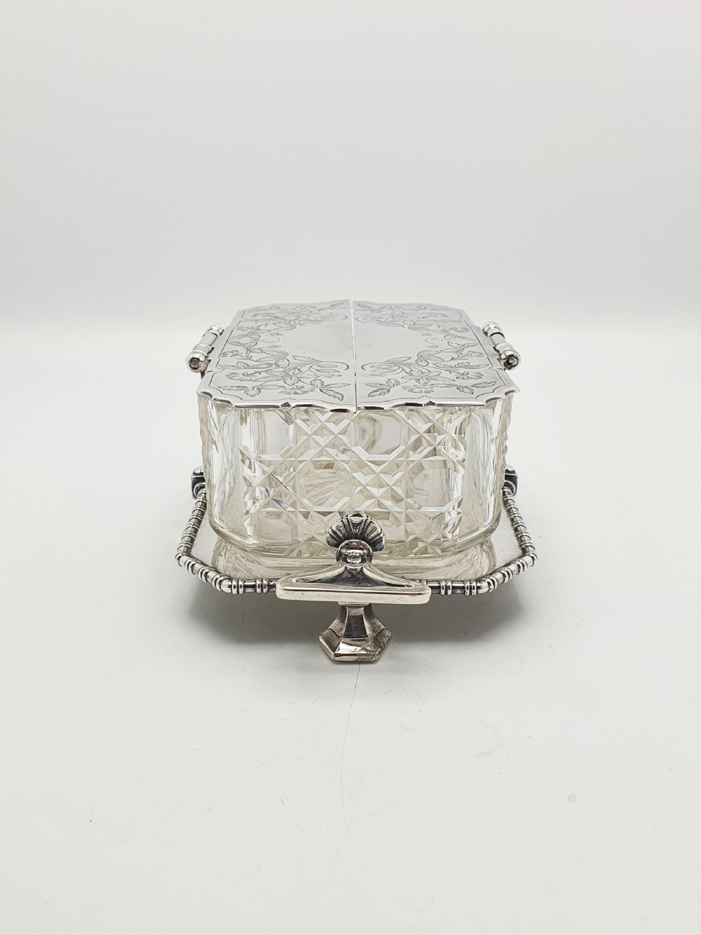 Exceptional Antique Victorian Elkington Silver-Plated & Cut-Glass Butter Dish - 1879 View IV