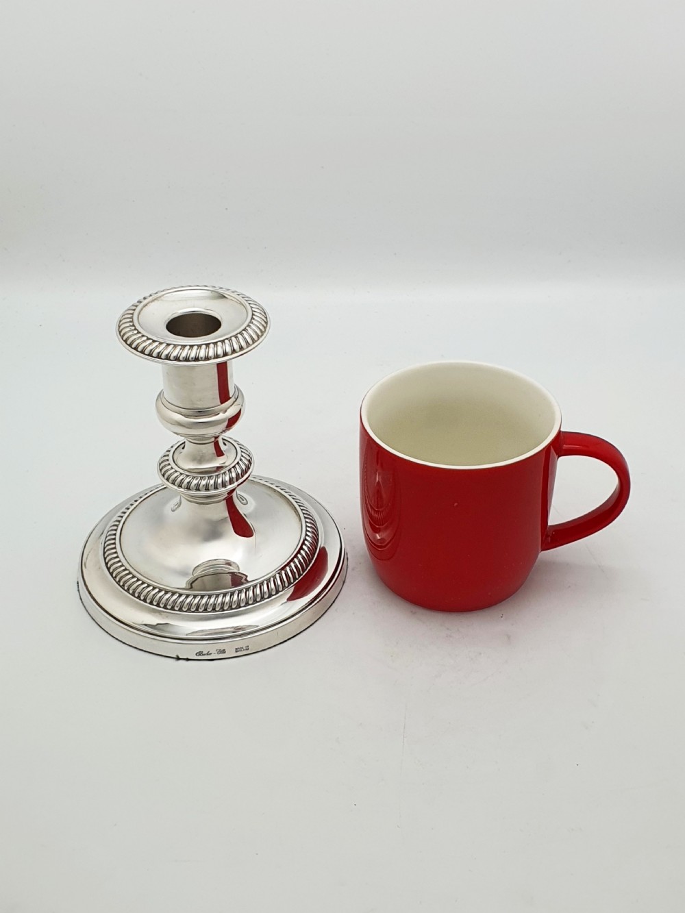 Nice Pair of Antique English Low Candlesticks – circa 1920 View VIII