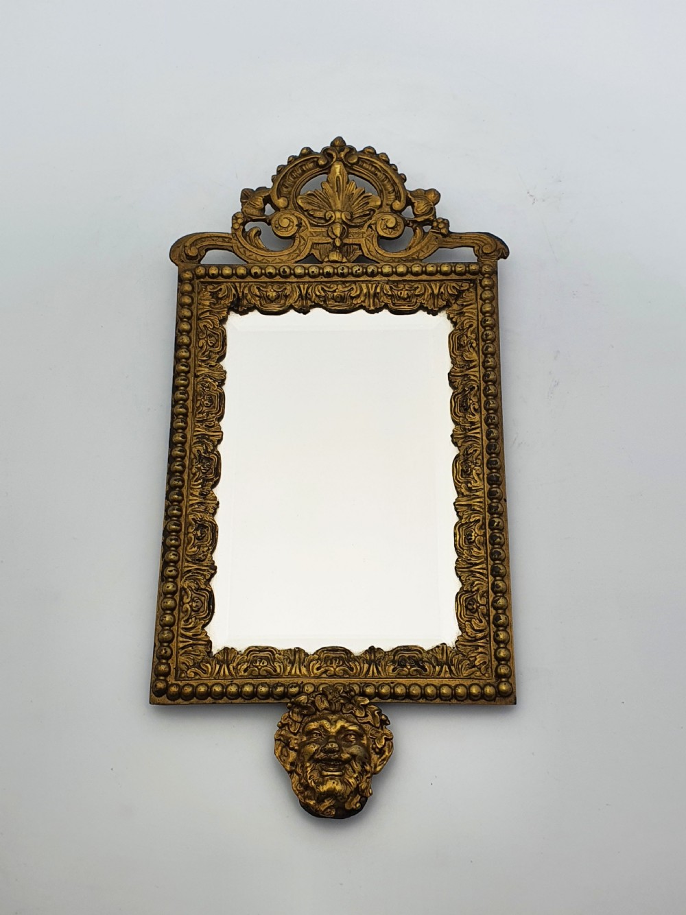 Pair of French Grand Tour Gilt Bronze Wall Mirrors with Mythological Masks – circa 1870 View VI