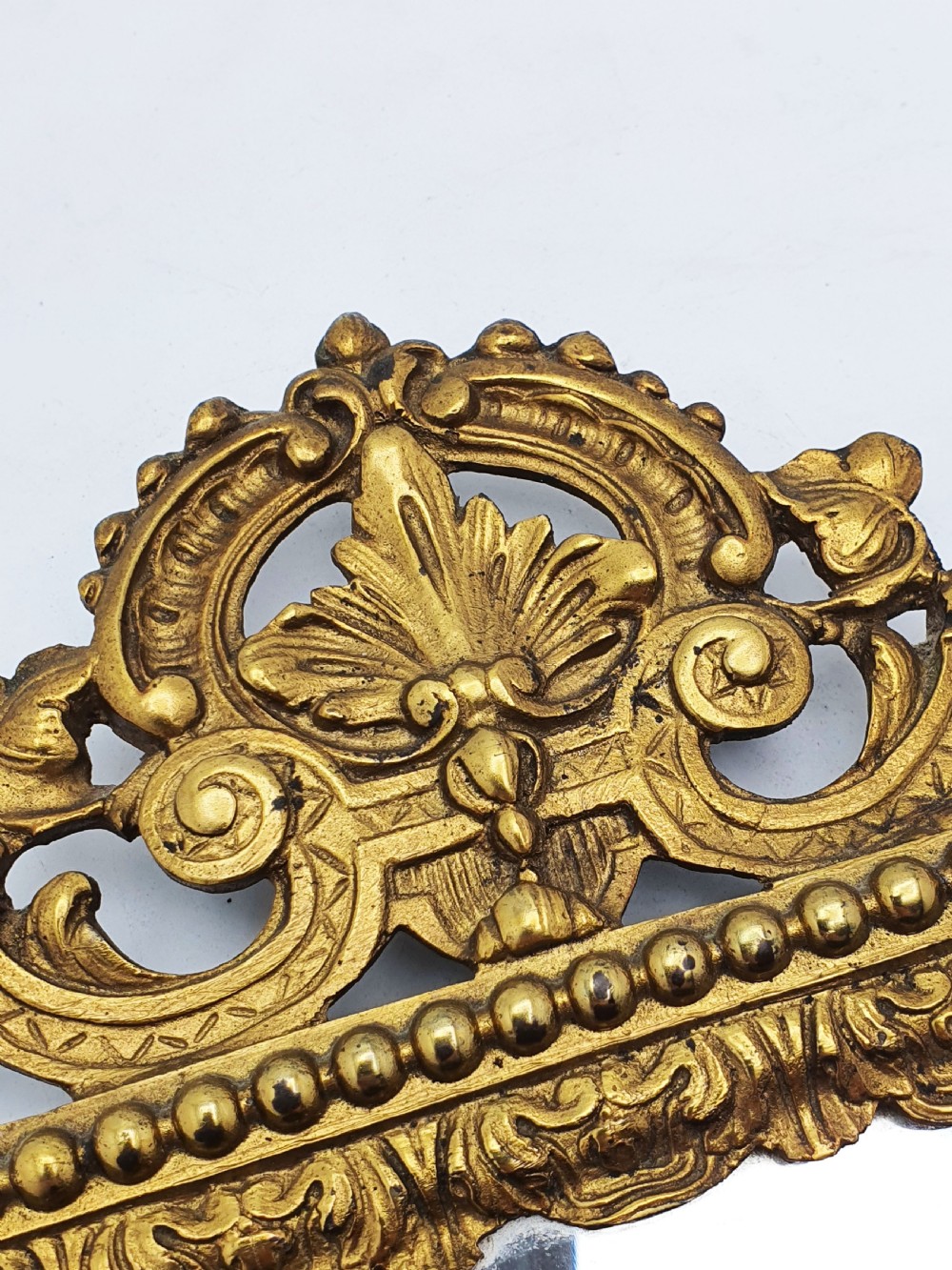 Pair of French Grand Tour Gilt Bronze Wall Mirrors with Mythological Masks – circa 1870 View VII