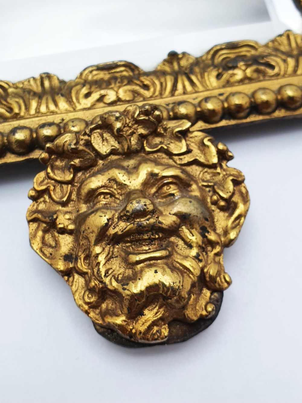 Pair of French Grand Tour Gilt Bronze Wall Mirrors with Mythological Masks – circa 1870 View VIII