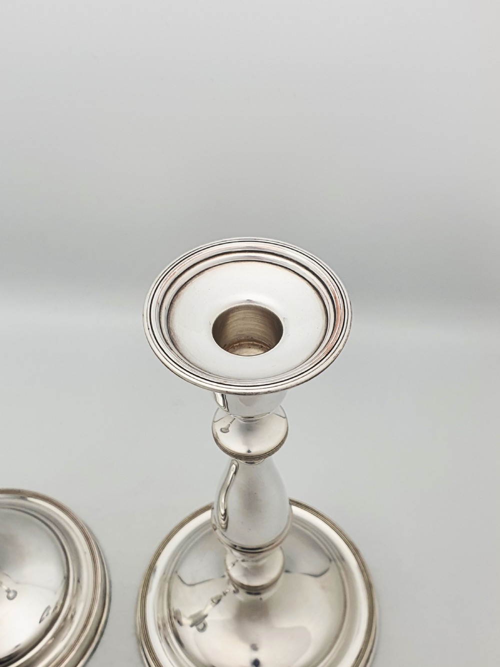 Pair of Large Antique Silver-Plated Candlesticks – circa 1920 View III