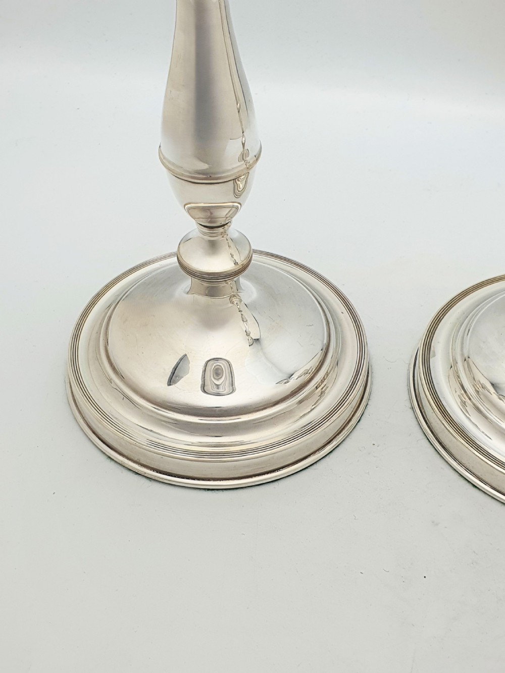 Pair of Large Antique Silver-Plated Candlesticks – circa 1920 View VI