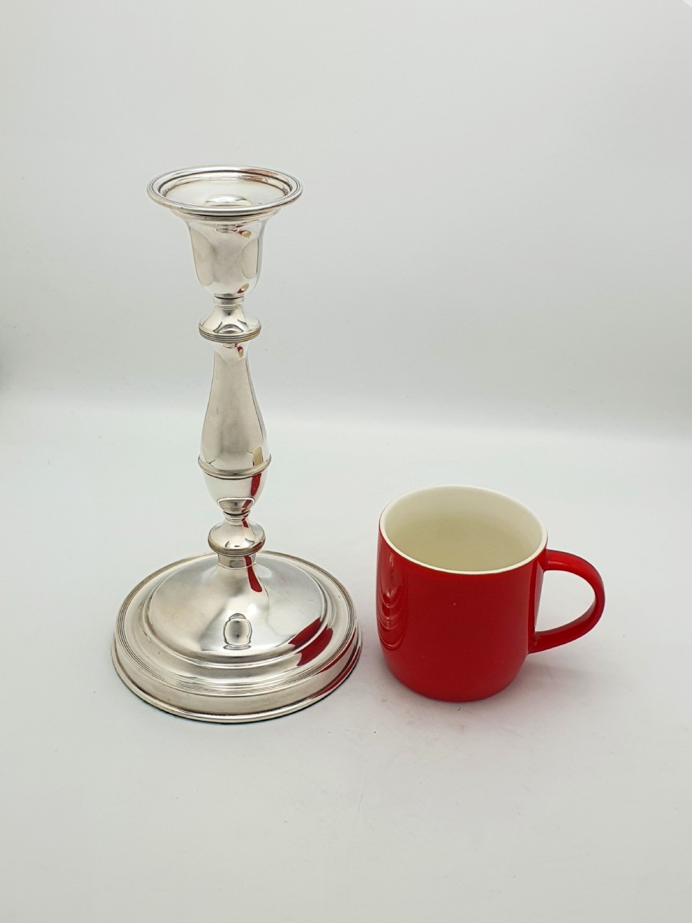 Pair of Large Antique Silver-Plated Candlesticks – circa 1920 View IX