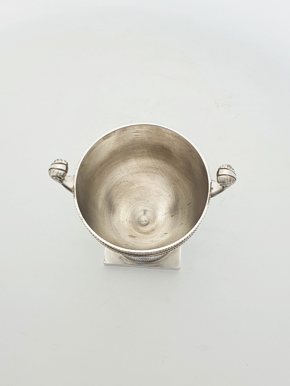 Antique Edwardian Silver-Plated Neoclassical Urn Style Tea Caddy with Spoon – circa 1905 View III