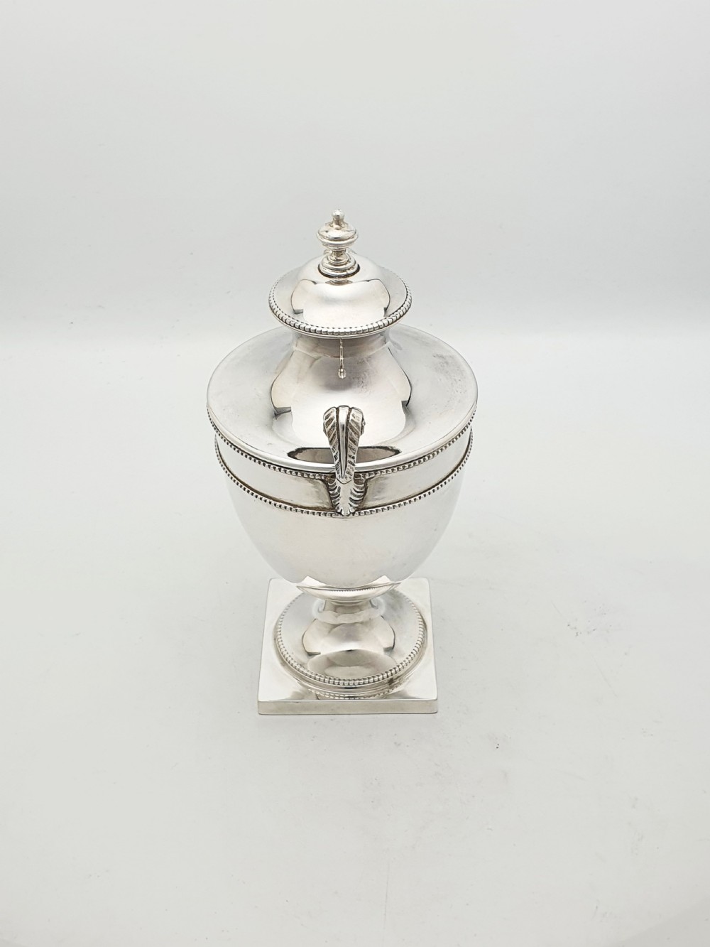 Antique Edwardian Silver-Plated Neoclassical Urn Style Tea Caddy with Spoon – circa 1905 View VI