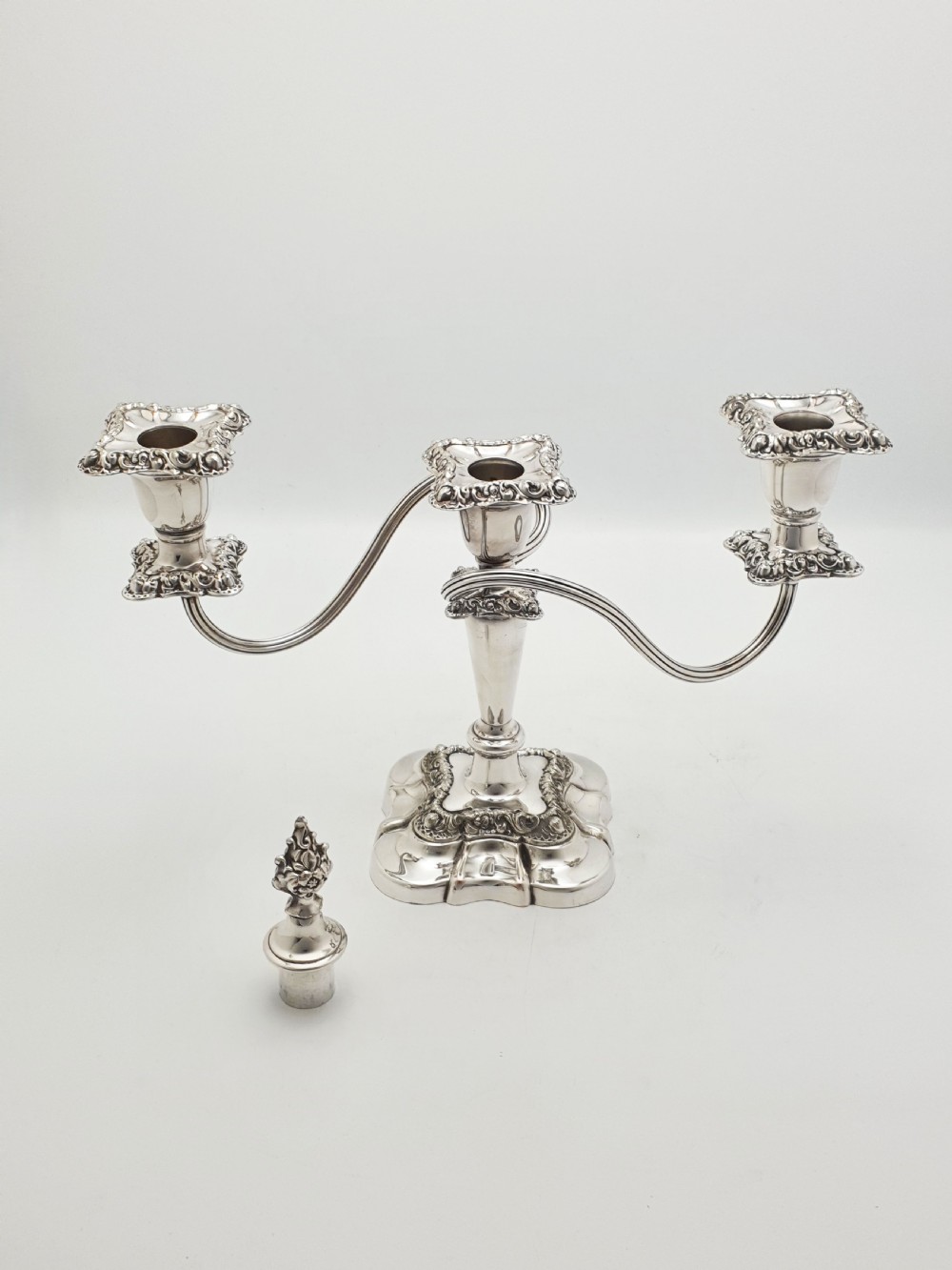 Lovely Pair of Antique Mappin & Webb Three-Light Candelabra – circa 1920 View IV