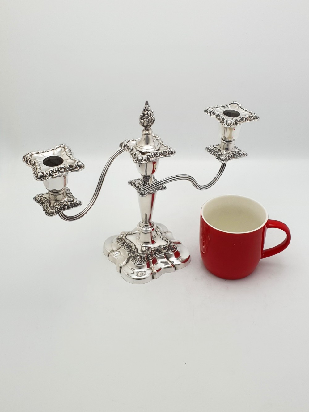 Lovely Pair of Antique Mappin & Webb Three-Light Candelabra – circa 1920 View XV