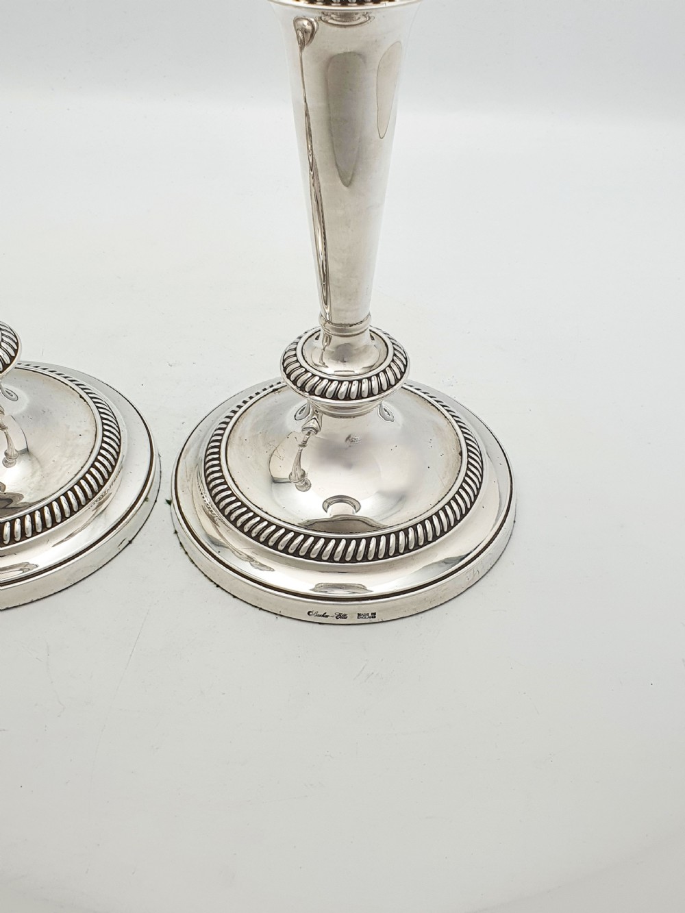 Nice Pair of Antique Silver-Plated Neoclassical Style Candlesticks – circa 1920 View VI