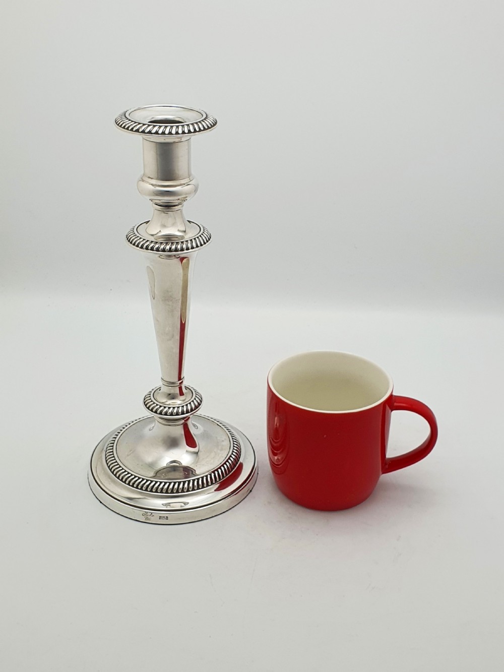 Nice Pair of Antique Silver-Plated Neoclassical Style Candlesticks – circa 1920 View VII