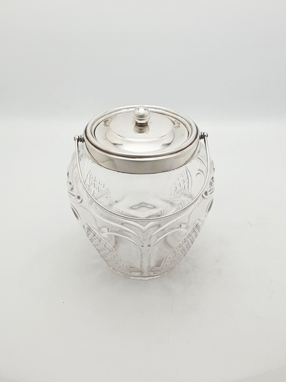 Antique Cut Glass and Sterling Silver Biscuit Barrel - 1896 View III