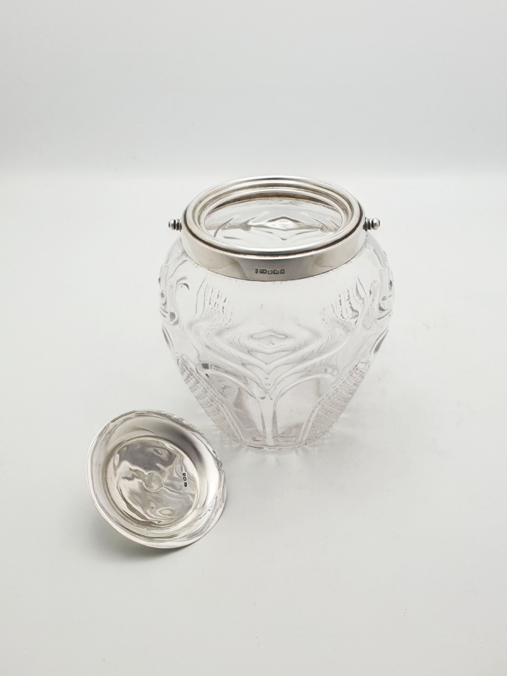Antique Cut Glass and Sterling Silver Biscuit Barrel - 1896 View IV