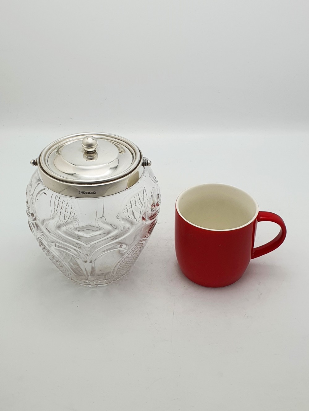 Antique Cut Glass and Sterling Silver Biscuit Barrel - 1896 View VIII