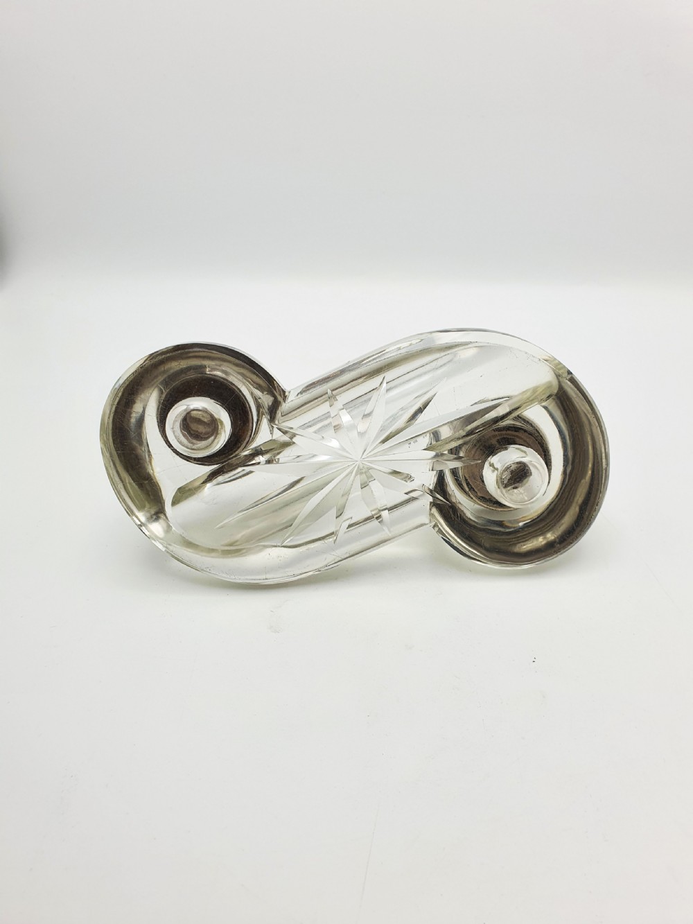 Antique Edwardian Cut Glass & Silver-Top Double Inkstand – London, 1909 View VIII