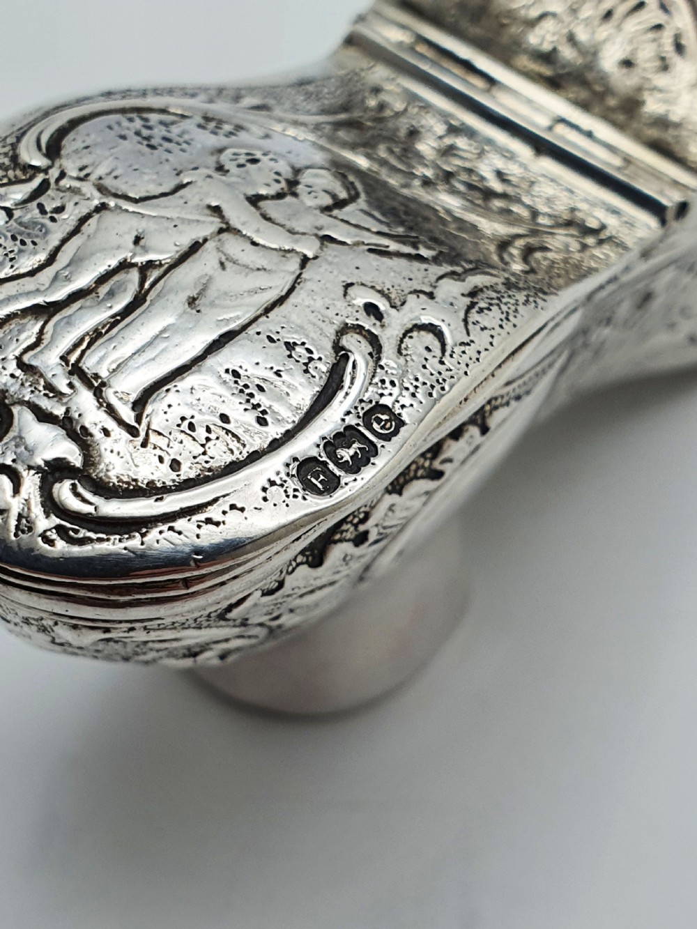 Unusual Antique Victorian Sterling Silver Shoe Shaped Box - 1900 View VIII