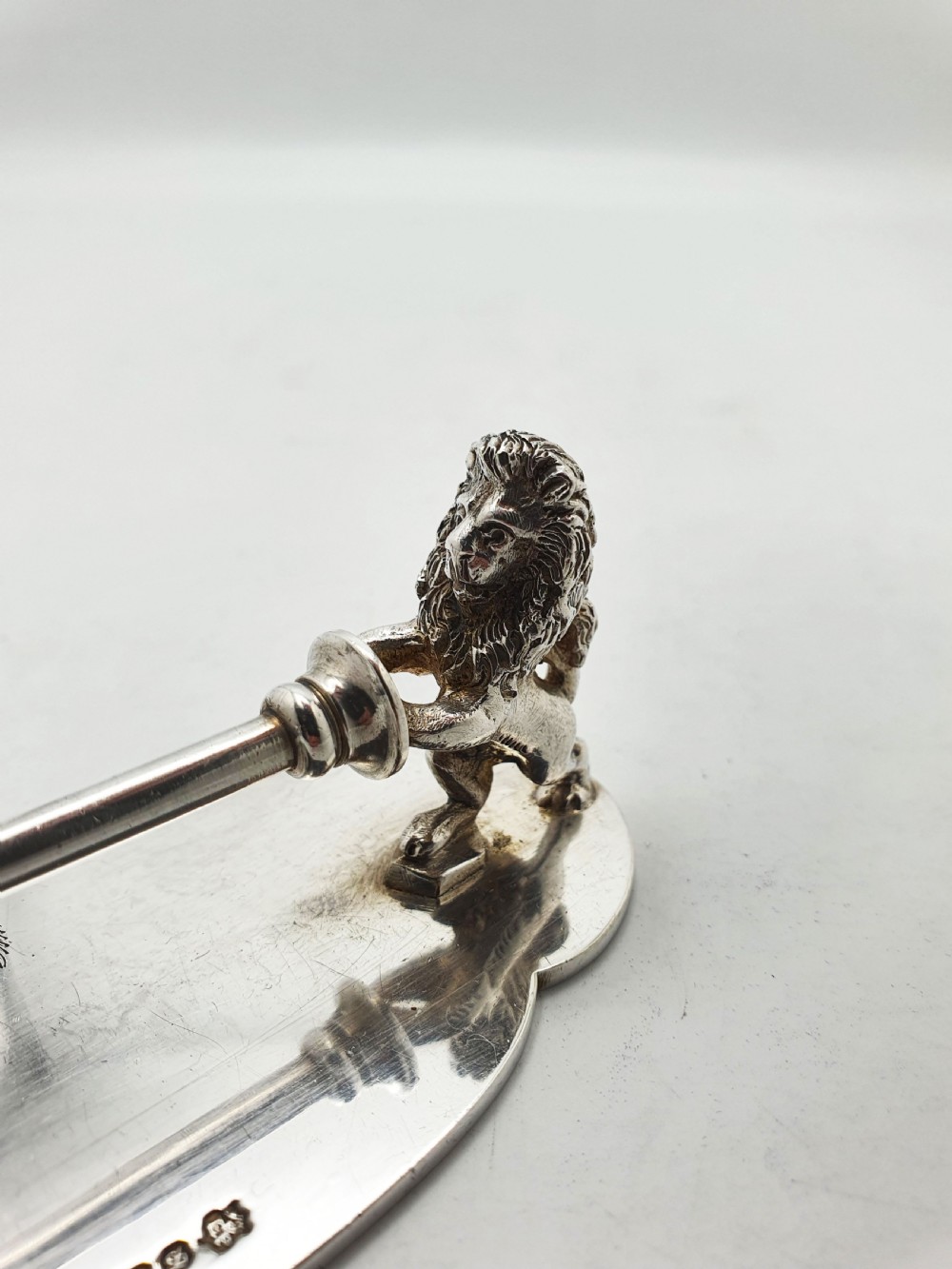 Splendid Pair of Antique Victorian Silver-Plated Lion Knife Rests – circa 1890 View VI