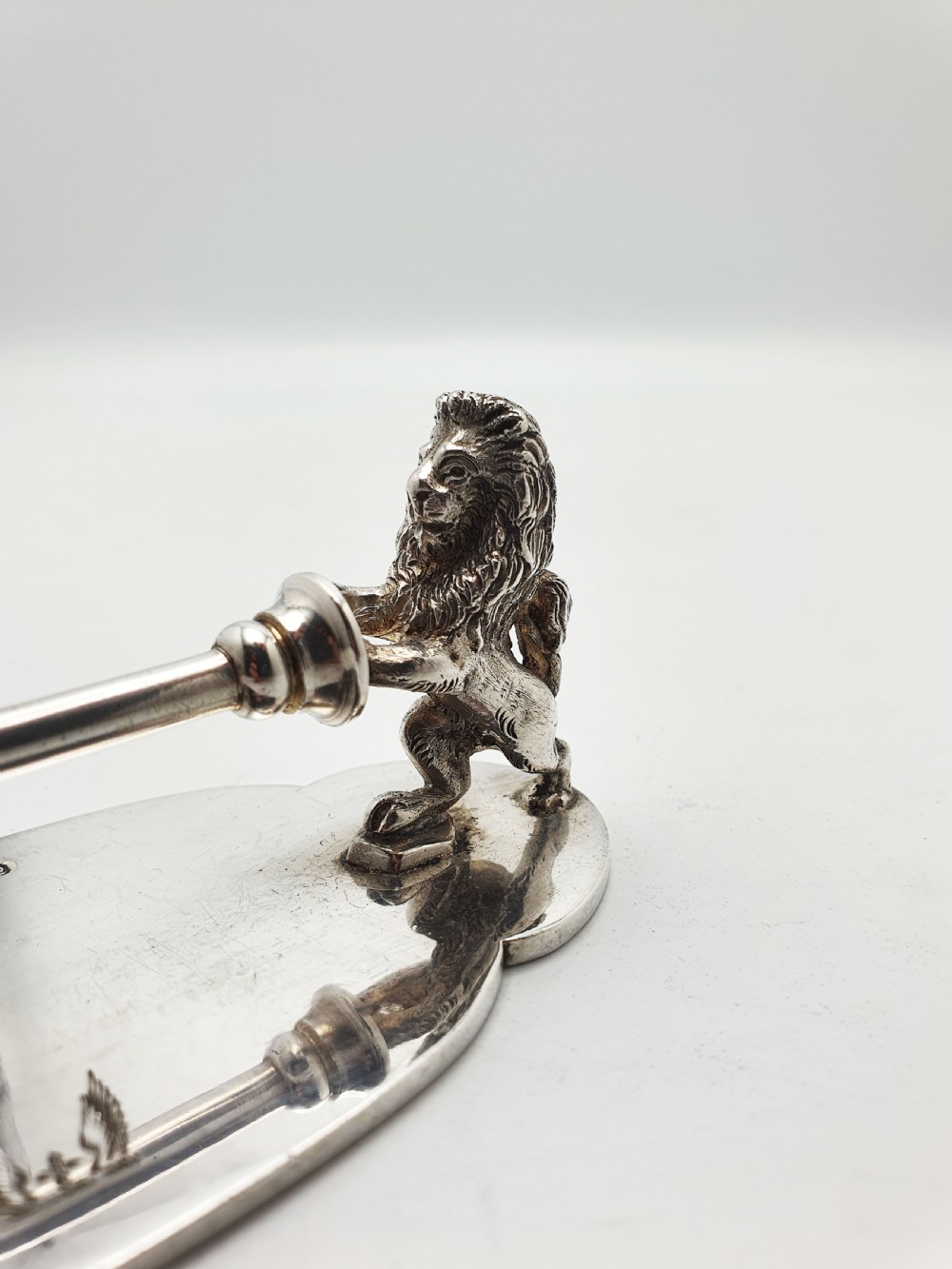Splendid Pair of Antique Victorian Silver-Plated Lion Knife Rests – circa 1890 View IX