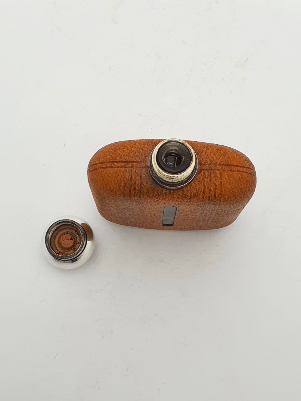 Nice Vintage Leather-Wrapped Hip Flask – circa 1950 View IV