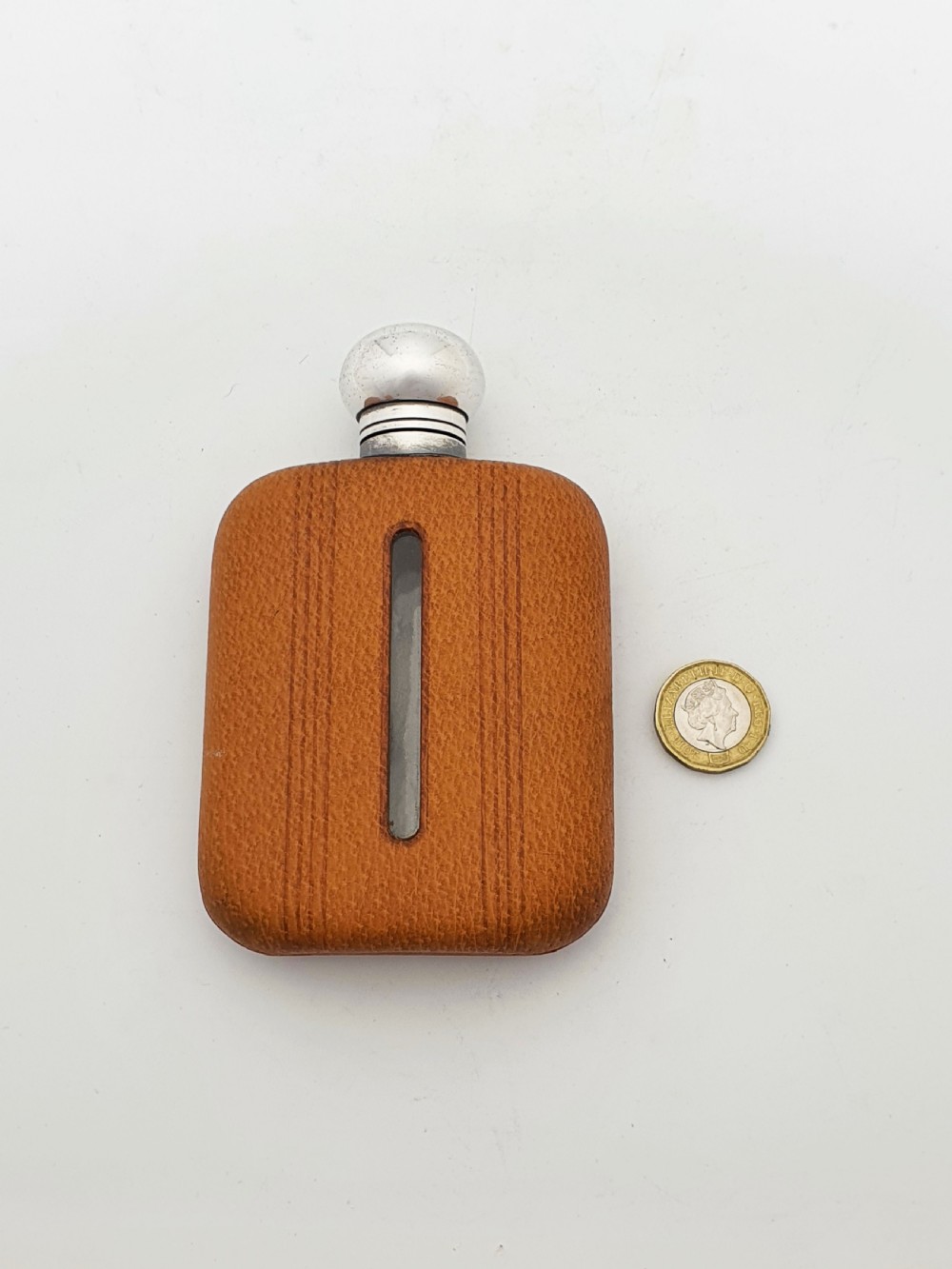 Nice Vintage Leather-Wrapped Hip Flask – circa 1950 View V