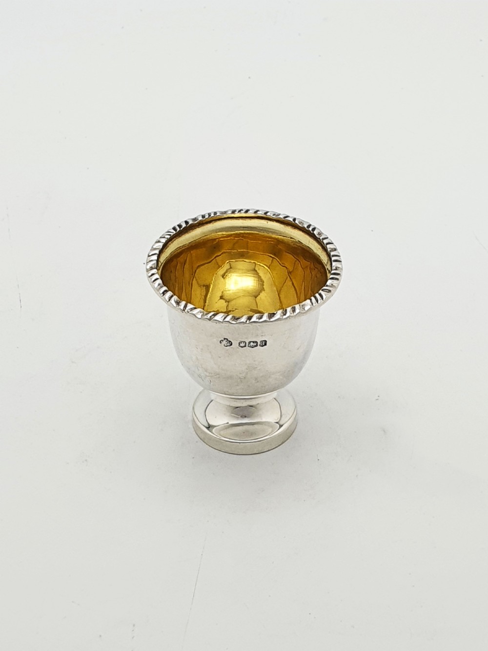 Lovely Antique Sterling Silver Egg Cup with Gilt Interior - 1918
