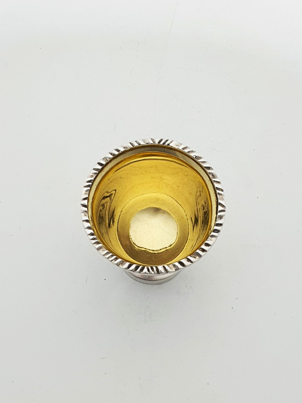 Lovely Antique Sterling Silver Egg Cup with Gilt Interior - 1918 View V