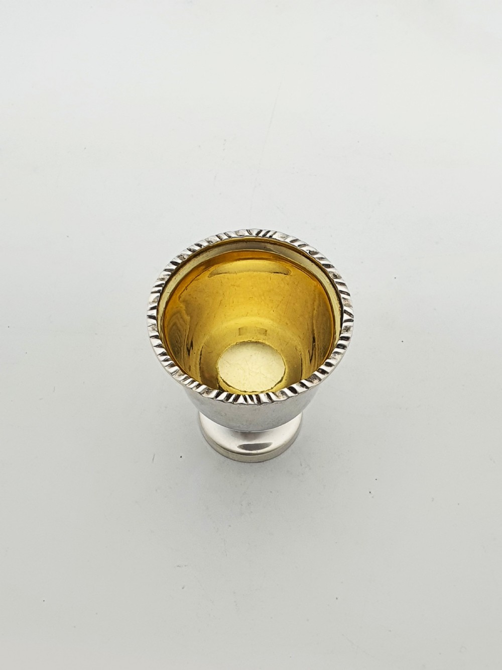 Lovely Antique Sterling Silver Egg Cup with Gilt Interior - 1918 View VI