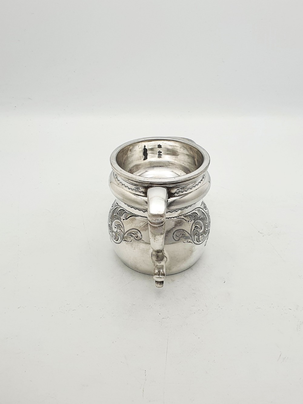 Antique Victorian Silver-Plated Shaving Mug with Removable Soap Tray – circa 1880 View III