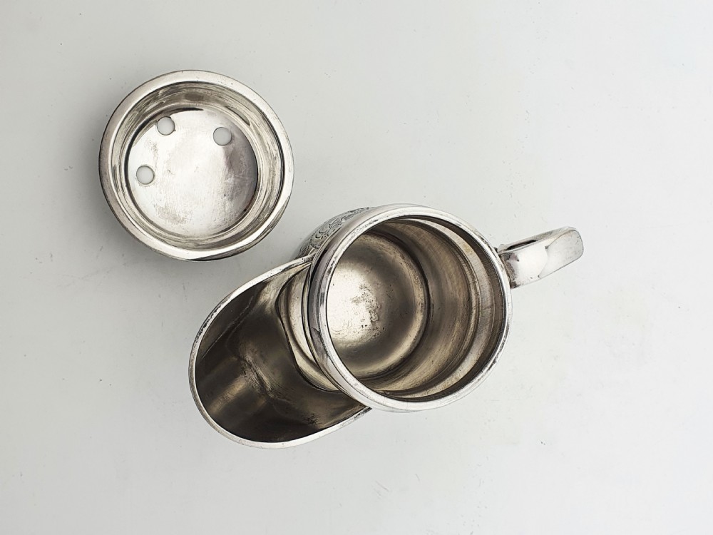Antique Victorian Silver-Plated Shaving Mug with Removable Soap Tray – circa 1880 View VI