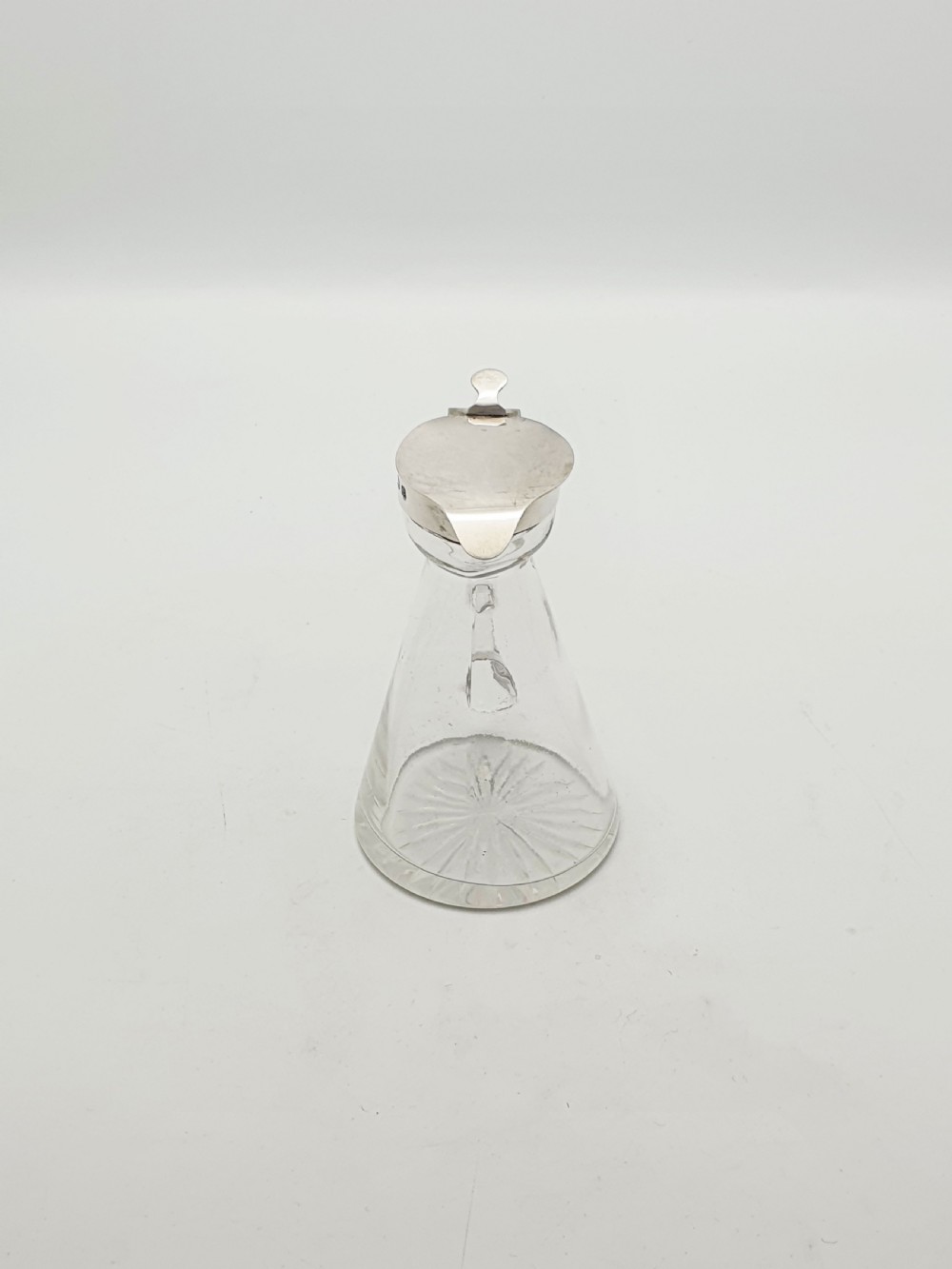 Nice Antique Edwardian Sterling Silver Mounted Glass Whisky Noggin - 1904 View IV