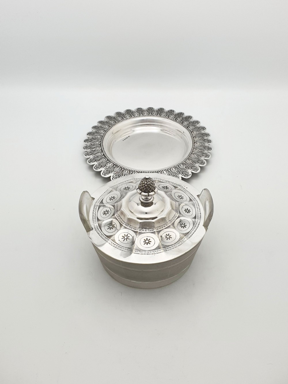 Lovely Antique Victorian Butter Dish with Glass Liner – circa 1880 View III