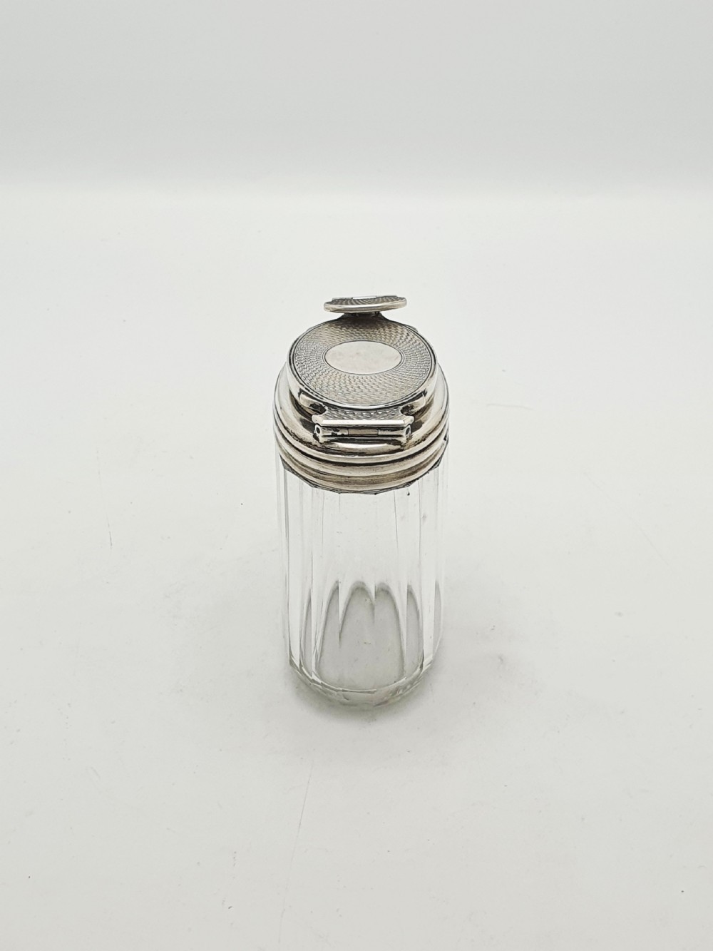 Antique Victorian Sterling Silver Mounted Glass Travelling Jar – London, 1866 View VI