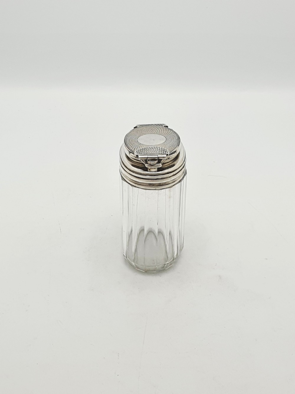 Antique Victorian Sterling Silver Mounted Glass Travelling Jar – London, 1866 View VIII