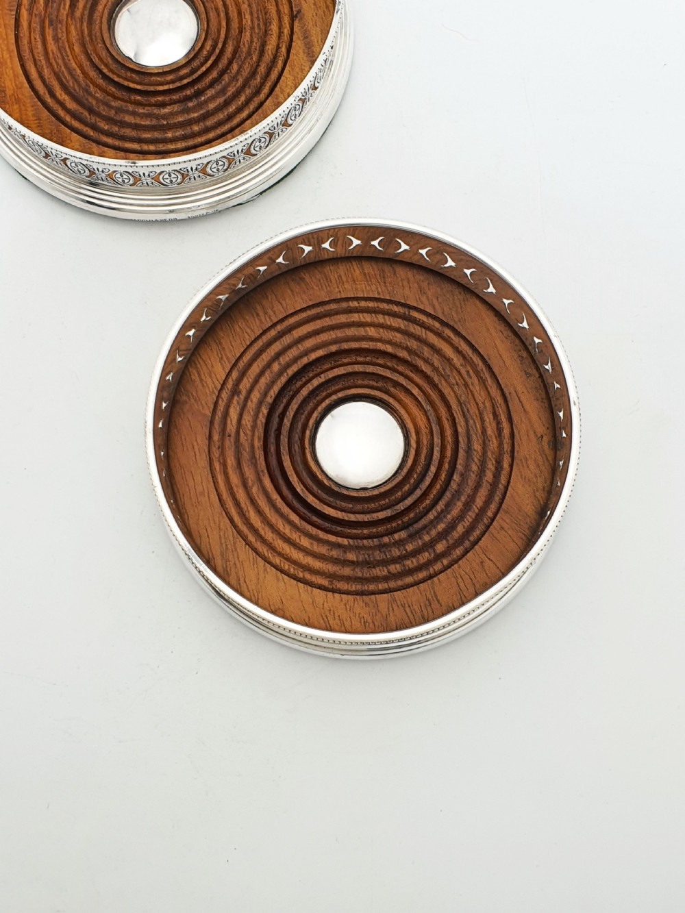 Pair of Antique Mappin & Webb Silver Plated Bottle Coasters – circa 1920 View IV