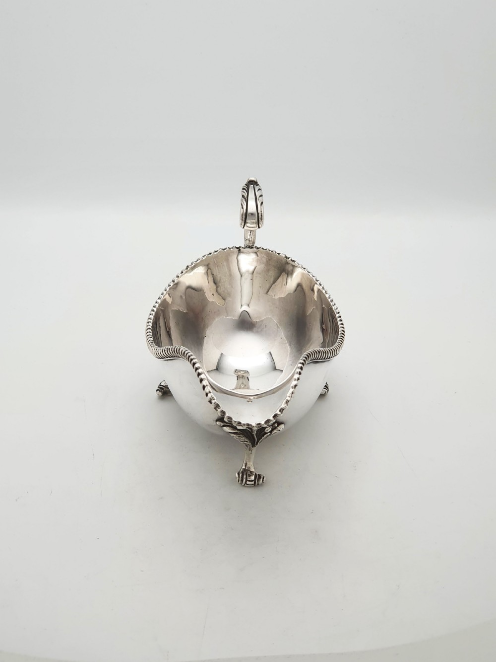 Pair of Antique Silver Plate Sauce Boats with Ornamental Leaf Detailing – circa 1920  View XI