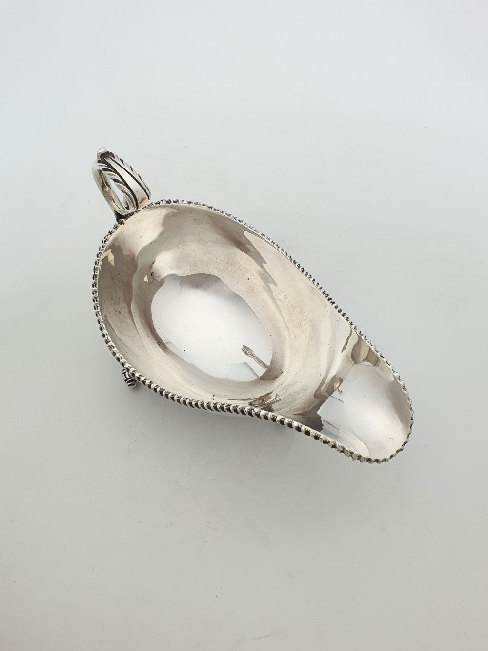 Pair of Antique Silver Plate Sauce Boats with Ornamental Leaf Detailing – circa 1920  View XII