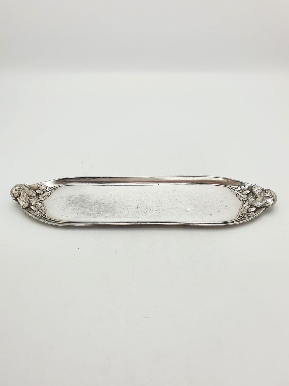 Lovely WMF Art Nouveau Pewter Dog Head Serving Tray – circa 1900 View III
