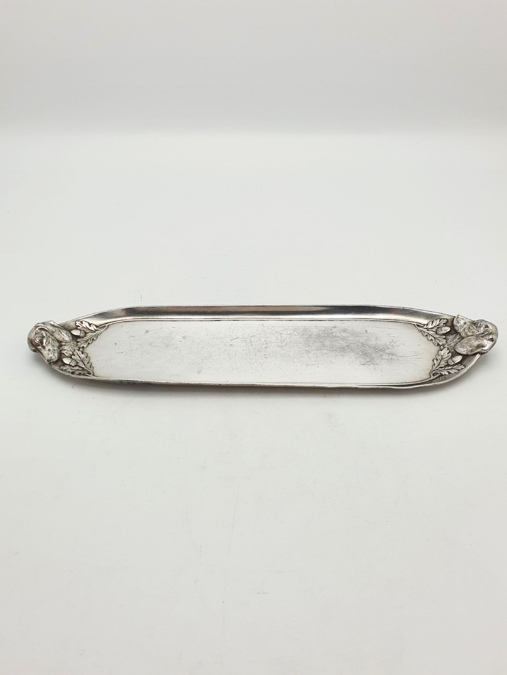 Lovely WMF Art Nouveau Pewter Dog Head Serving Tray – circa 1900 View V