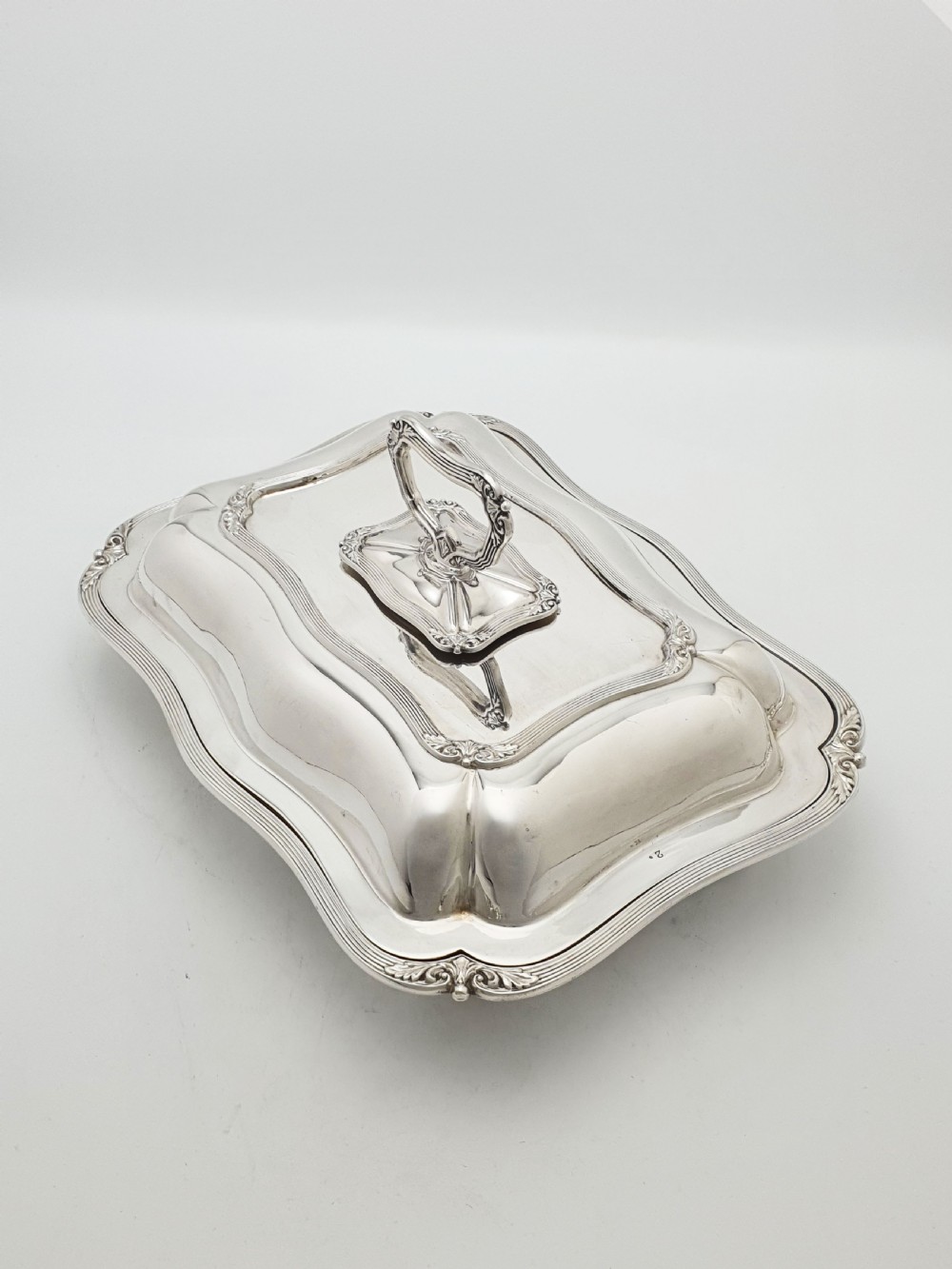 Pair of Fabulous Antique Edwardian Entrée Dishes with Rococo Borders – circa 1905 View II