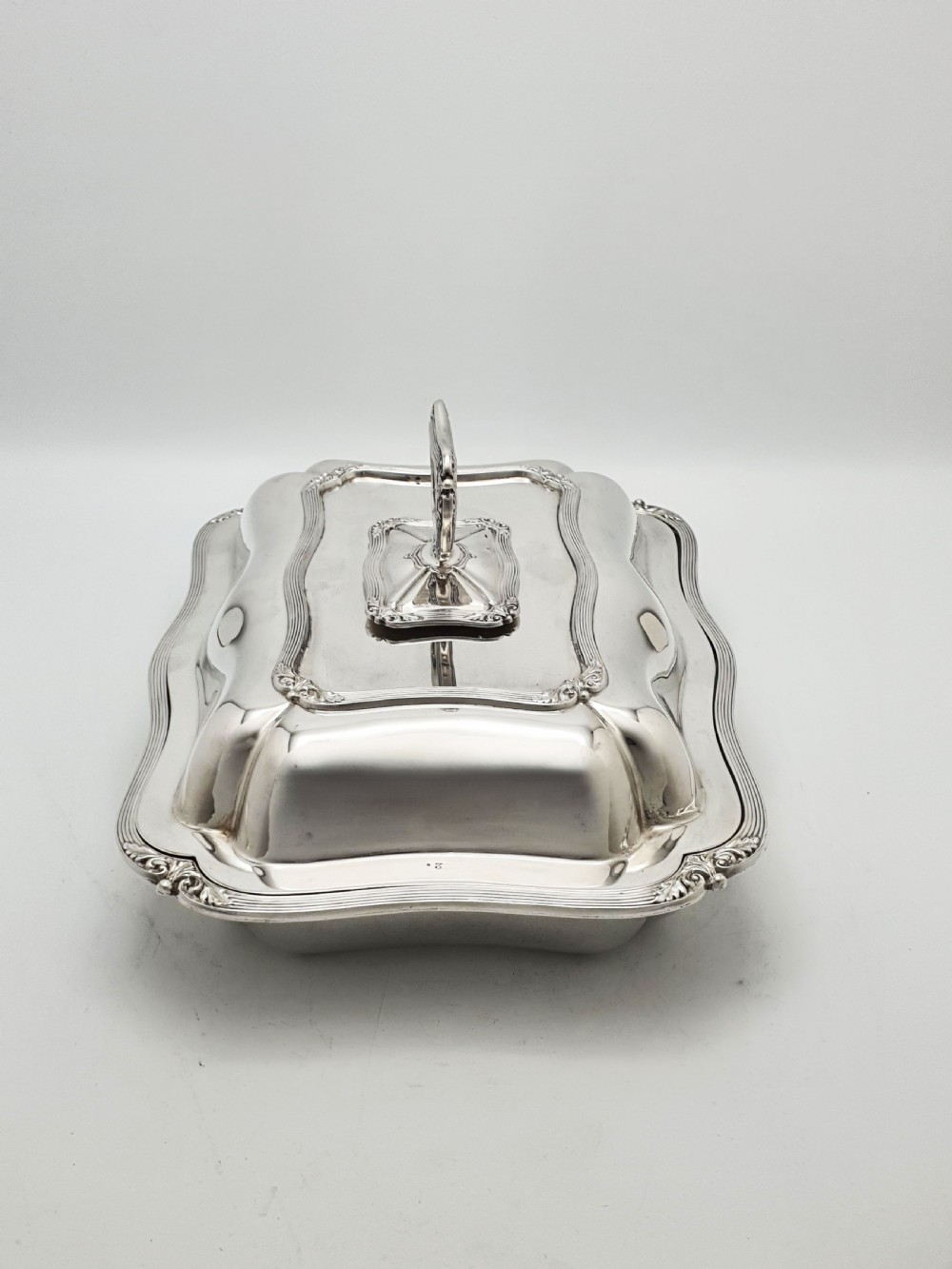Pair of Fabulous Antique Edwardian Entrée Dishes with Rococo Borders – circa 1905 View VII