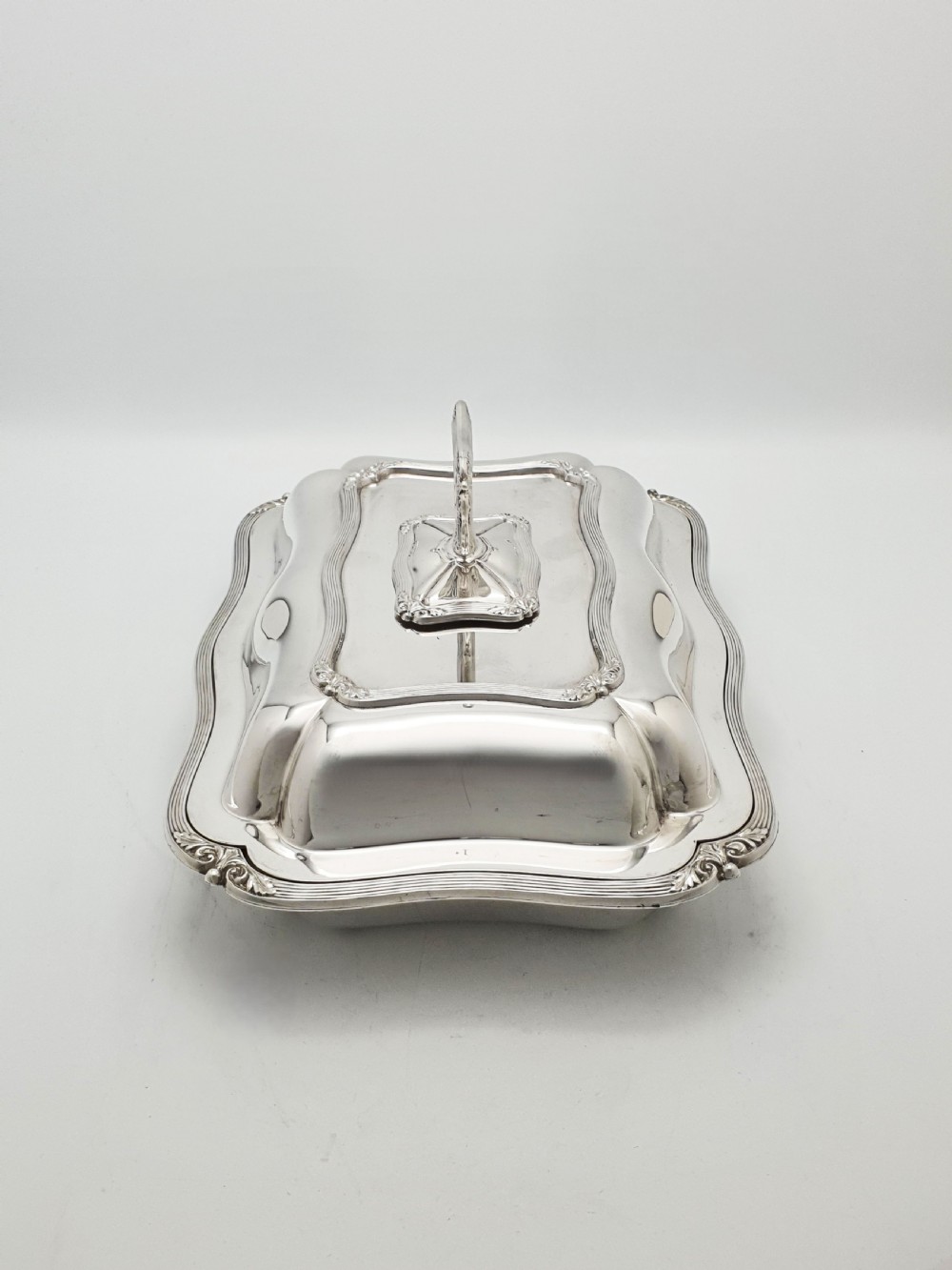 Pair of Fabulous Antique Edwardian Entrée Dishes with Rococo Borders – circa 1905 View XI