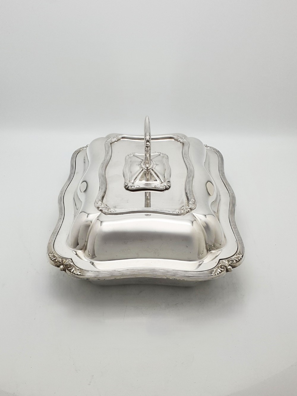 Pair of Fabulous Antique Edwardian Entrée Dishes with Rococo Borders – circa 1905 View XIII