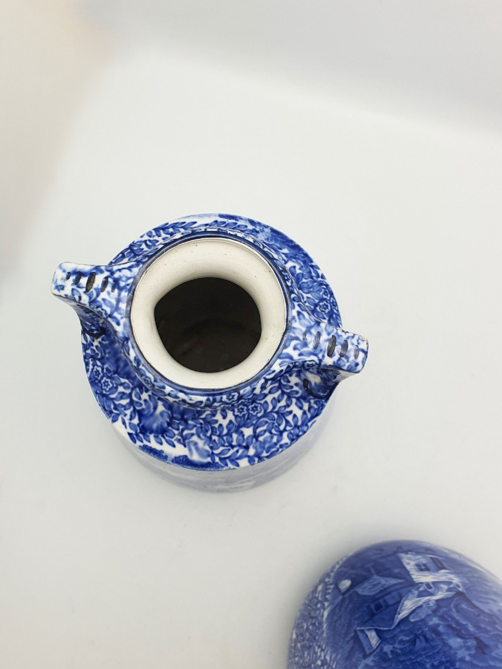 Lovely Large Pair of J. Kent Fenton Blue & White Transferware Vase – circa 1920 View VII