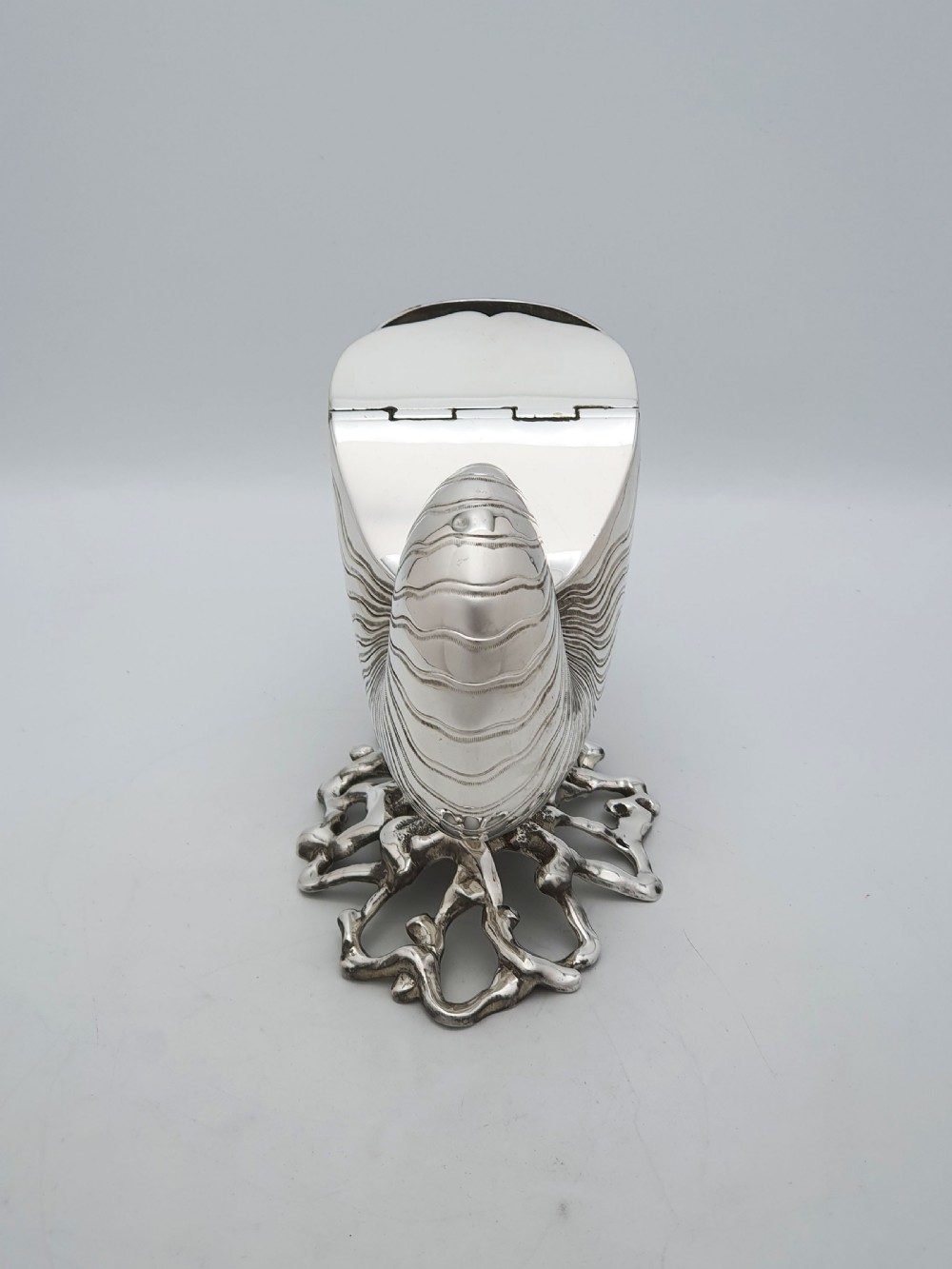 Gorgeous Antique Silver Plated Nautilus Shell Spoon Warmer – circa 1860 View IV