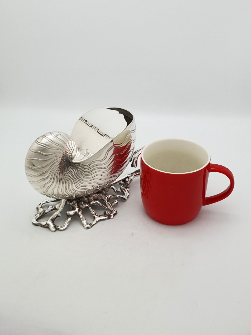 Gorgeous Antique Silver Plated Nautilus Shell Spoon Warmer – circa 1860 View VII