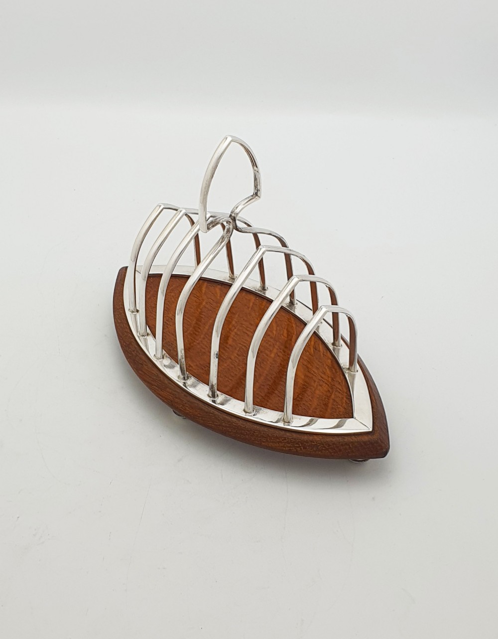 Lovely Antique Edwardian Silver Plated and Oak Toast Rack – circa  1905