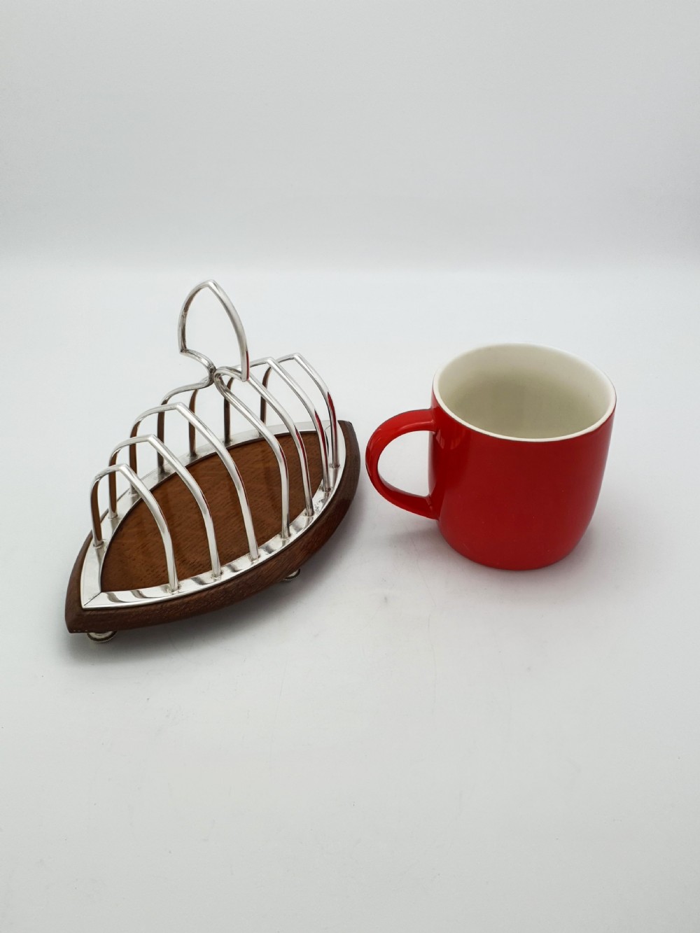 Lovely Antique Edwardian Silver Plated and Oak Toast Rack – circa  1905 View V