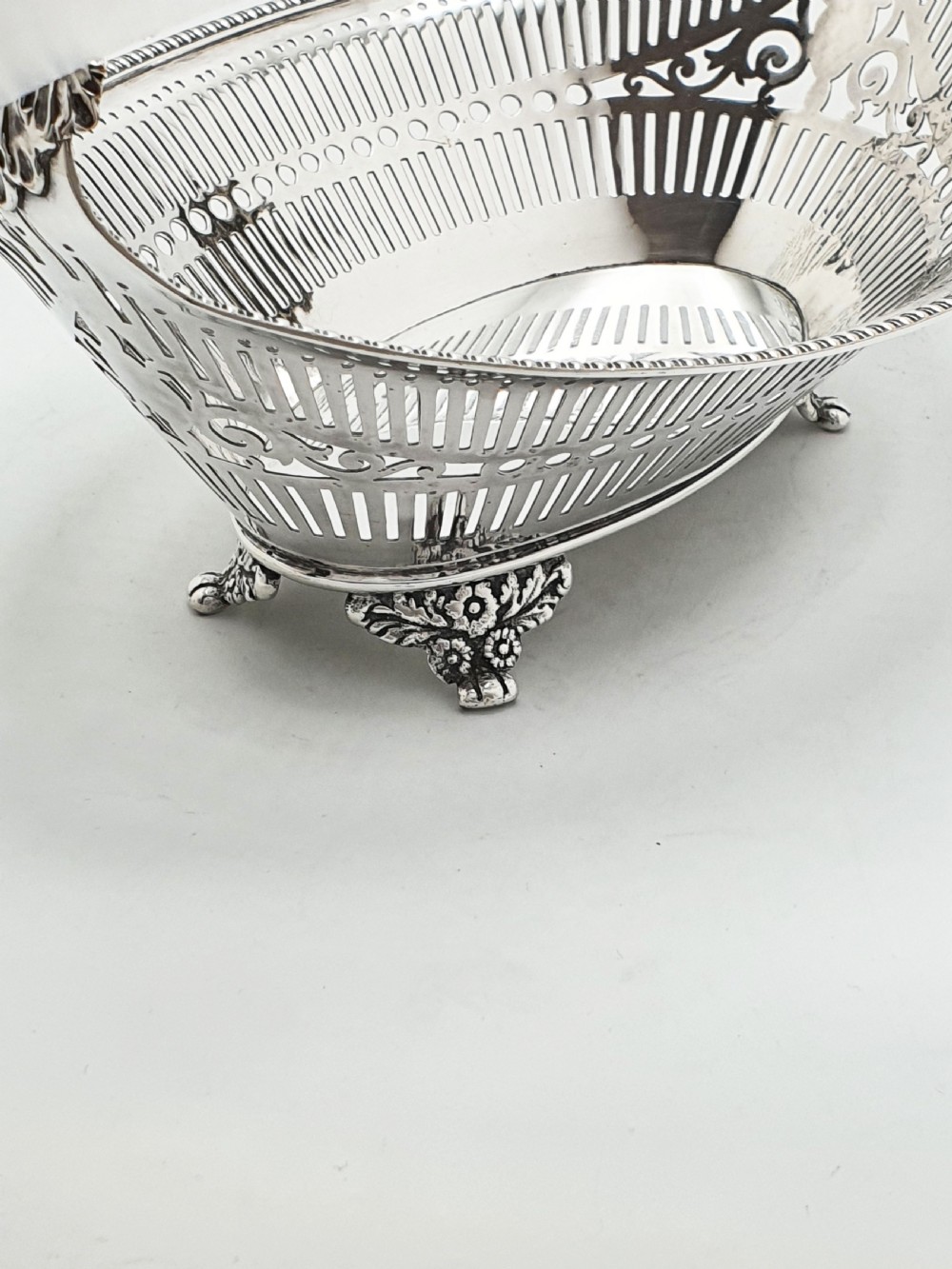 Antique Regency Style Pierced Bread Basket with Serving Fork – circa 1905 View VI